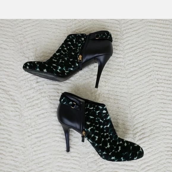 Longchamp size 40 Green Leopard Print Boot Bootie - Picture 4 of 9